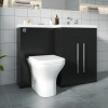 Calm Matt Black Right Hand Combination Vanity Unit Basin L Shape with Back to Wall Feel Curved Toilet & Soft Close Seat & Concealed Cistern - 1100mm