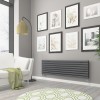 Norden 473 x 1600mm Anthracite Double Horizontal Oval Tube Designer Radiator
