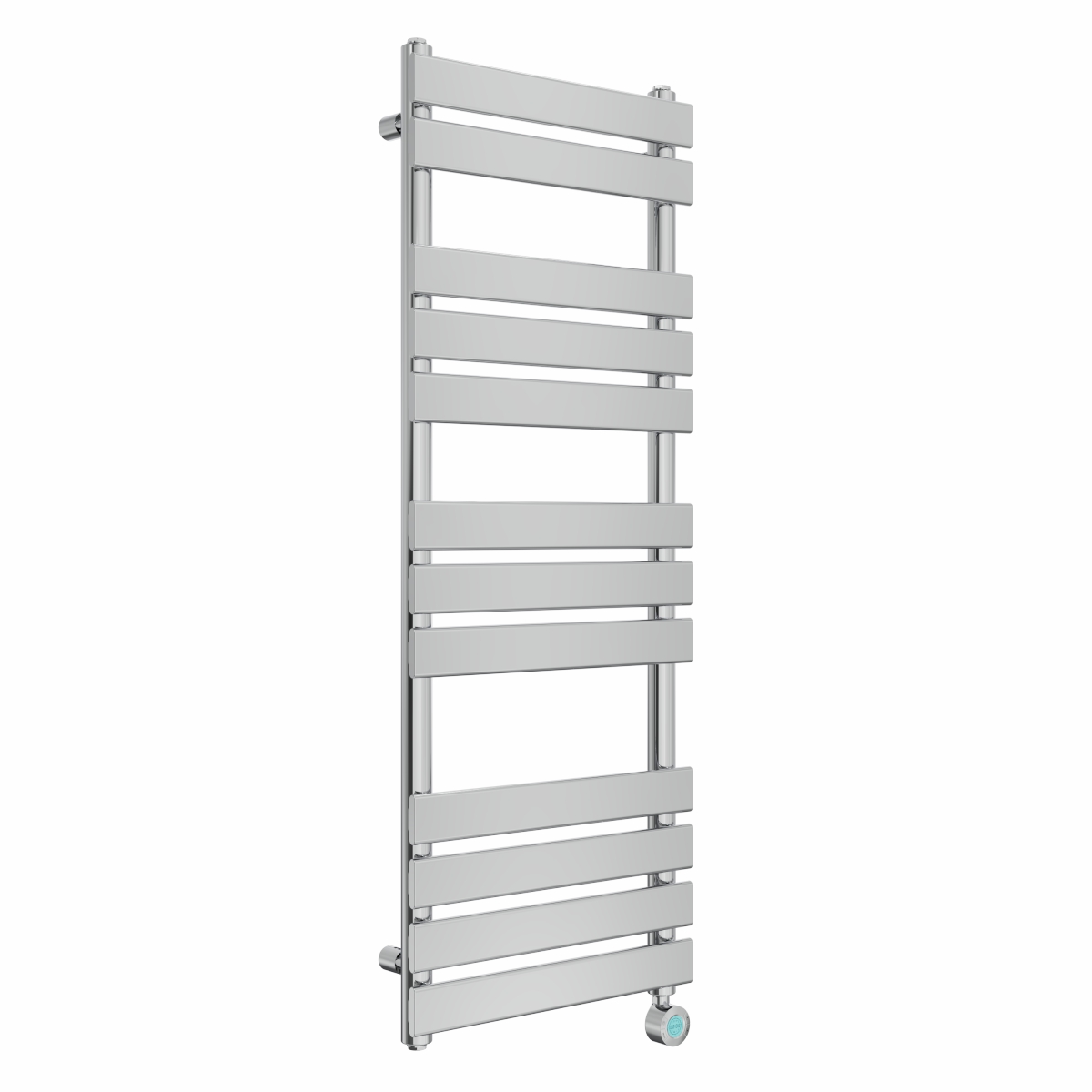 Juva 1200 x 450mm Chrome Flat Panel Thermostatic Touch Control Wifi Electric Heated Towel Rail