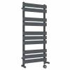 Juva 1000 x 450mm Dual Fuel Sand Grey Flat Panel Thermostatic Touch Control Electric Heated Towel Rail