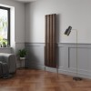 Norden 1800 x 473mm Black Copper Single Vertical Oval Column Designer Radiator