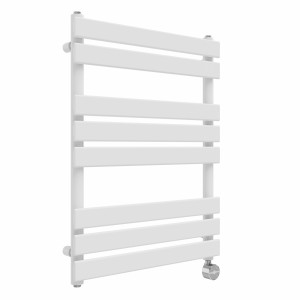 Juva 800 x 600mm White Flat Panel Thermostatic Touch Control Electric Heated Towel Rail