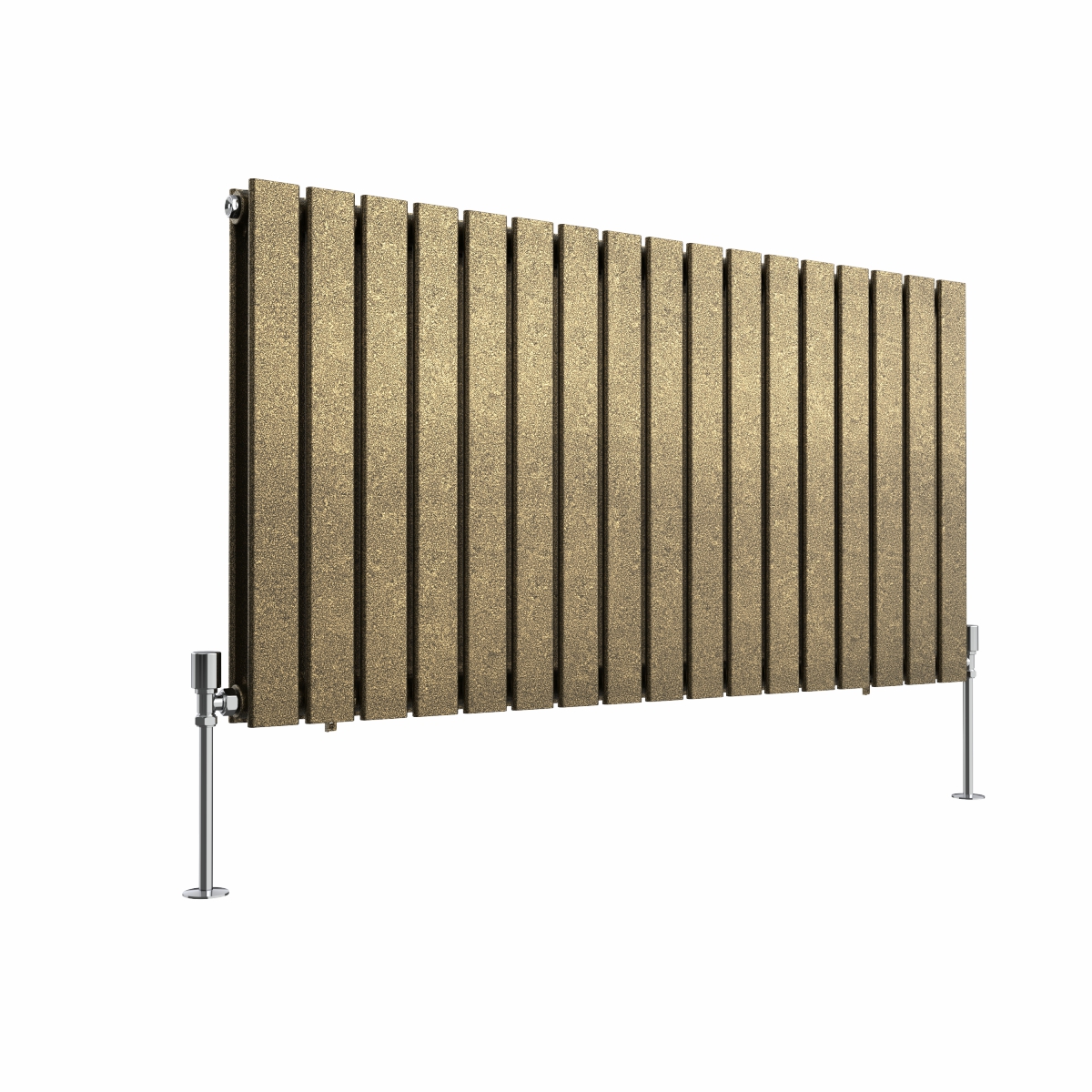 Karlstad 600 x 1158mm Black Gold Double Horizontal Flat Panel Designer Radiator