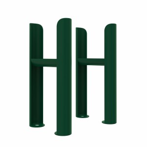Bern Traditional Triple Column Radiator Feet - Moss Green