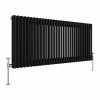 Bern 600 x 1460mm Black Double Column Horizontal Traditional Radiator