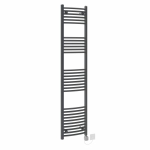 Fjord 1800 x 400mm Curved Anthracite HEC Thermostatic Electric Heated Towel Rail
