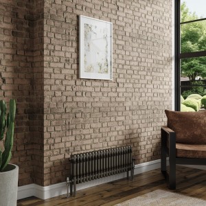 Bern 300 x 1010mm Raw Metal Double Column Horizontal Traditional Radiator