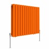 Norden 600 x 768mm Bright Orange Double Oval Column Horizontal Designer Radiator