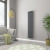 Norden 1600 x 355mm Anthracite Single Vertical Oval Tube Designer Radiator