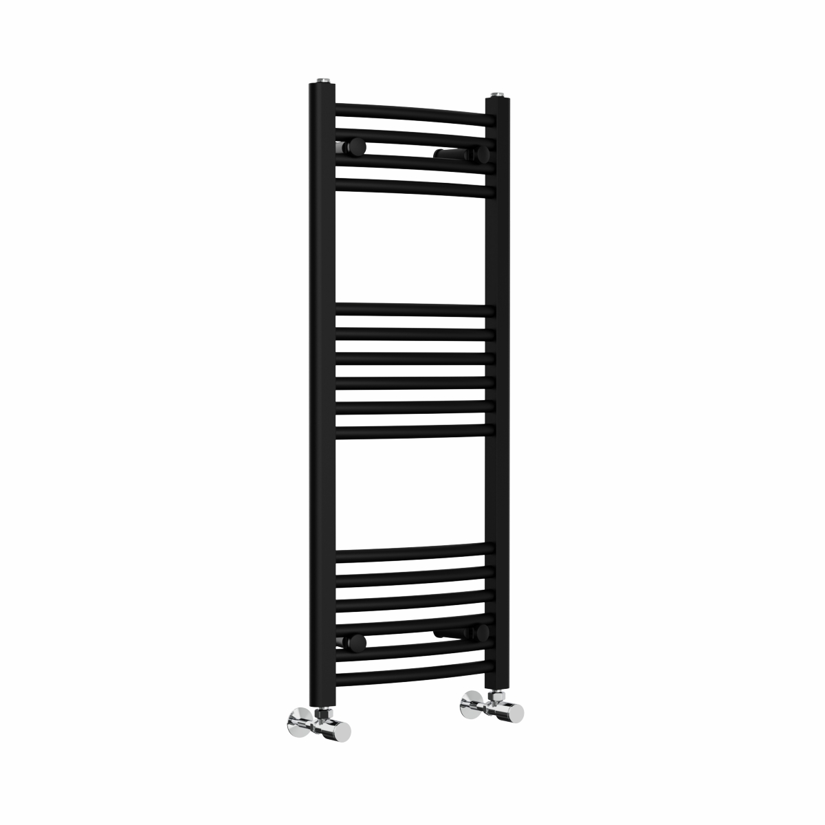 Fjord 1000 x 400mm Curved Black Heated Towel Rail