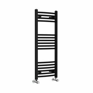 Fjord 1000 x 400mm Curved Black Heated Towel Rail