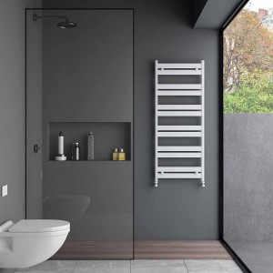 Carisa Ligne 1225 x 480mm White Designer Aluminium Towel Rail