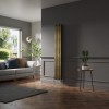 Lulea 1800 x 270mm Black Gold Double Vertical Flat Panel Designer Radiator