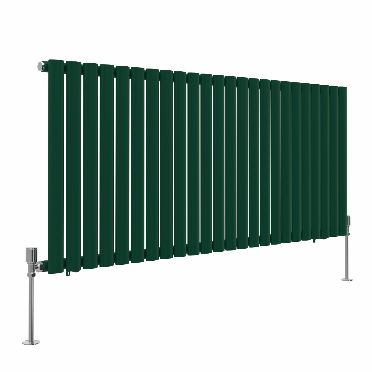 Norden 600 x 1417mm Moss Green Single Oval Column Horizontal Designer Radiator