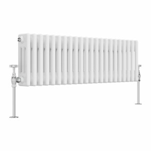 Bern 300 x 1010mm White Triple Column Horizontal Traditional Radiator