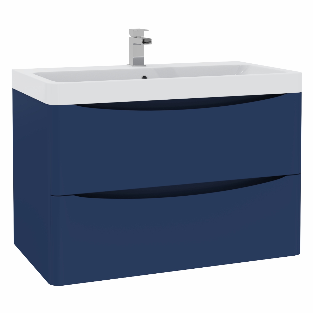 Avon Blue Wall Hung Basin Drawer Vanity Unit - 800mm