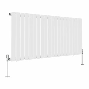 Karlstad 600 x 1430mm White Single Horizontal Flat Panel Designer Radiator