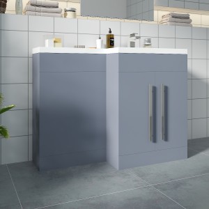 Calm Gloss Grey Right Hand Combination Vanity Set (No Concealed Cistern, No Toilet)