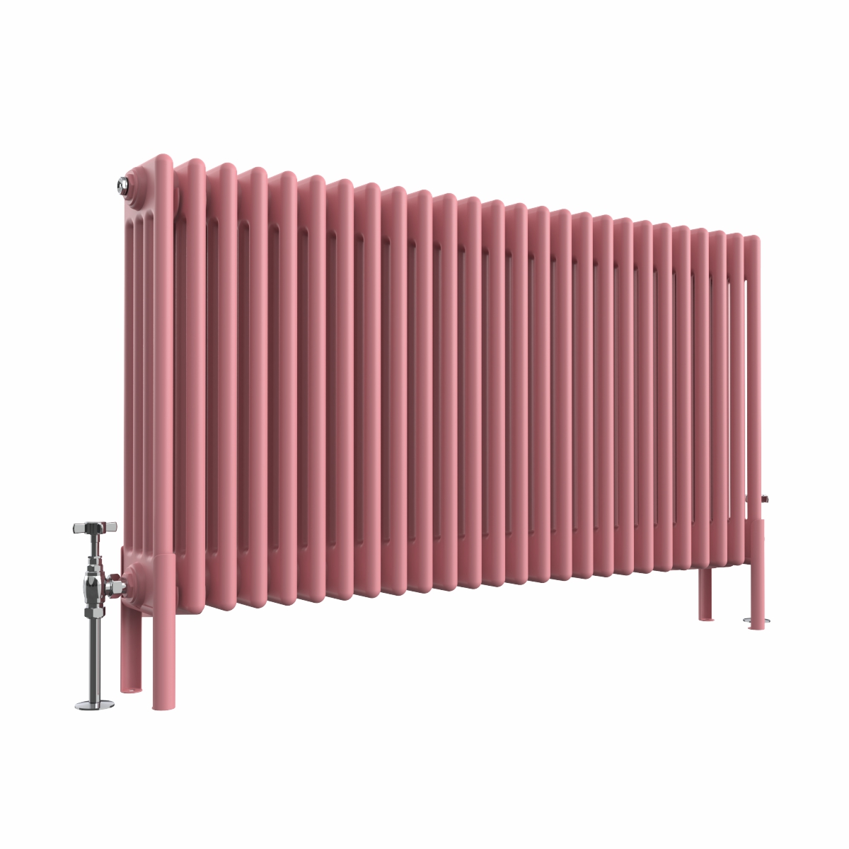 Bern 600 x 1190mm Rose Pink Four Column Horizontal Traditional Radiator