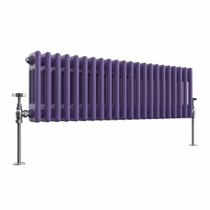 Bern 300 x 1010mm Elegant Purple Triple Column Horizontal Traditional Radiator