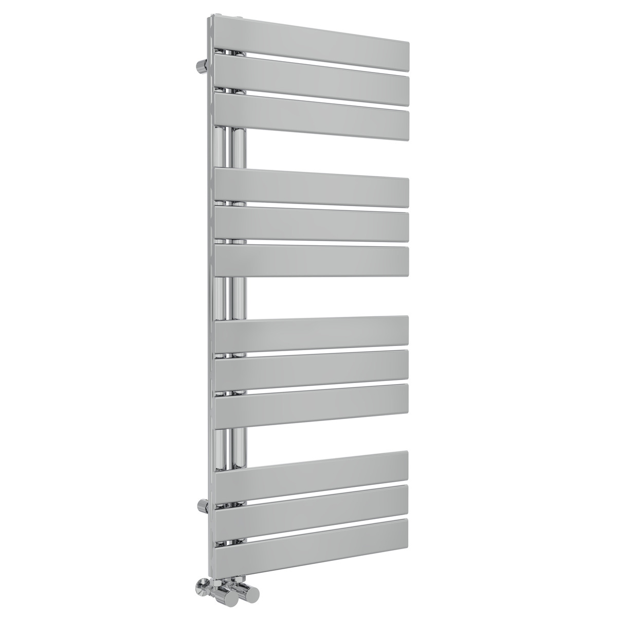 Kristiansund 1124 x 500mm Flat Chrome Designer Heated Towel Rail