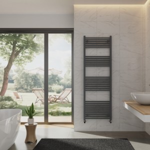 Bergen 1800 x 600mm Straight Anthracite Heated Towel Rail