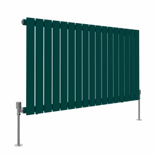 Karlstad 600 x 1158mm Blue Green Single Flat Panel Horizontal Designer Radiator