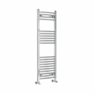 Fjord 1200 x 400mm Curved Chrome Heated Towel Rail