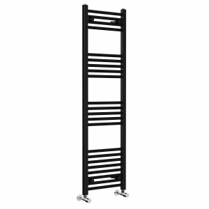 Bergen 1400 x 400mm Straight Black Heated Towel Rail