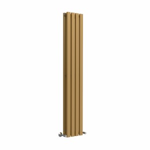 Lulea 1600 x 270mm Metallic Gold Double Flat Panel Vertical Designer Radiator