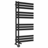 Koli 1200 x 600mm Dual Fuel Black Thermostatic Touch Control Wifi Electric Heated Towel Rail