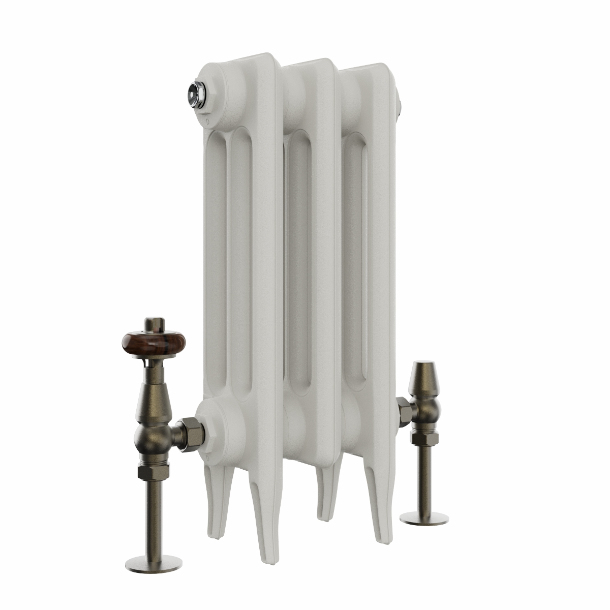 Classic  450 x 220mm  Porcelain White Triple Column Cast Iron Radiator - 3 Sections