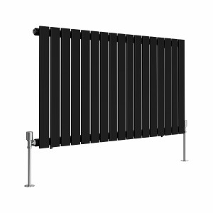 Karlstad 600 x 1158mm Black Single Horizontal Flat Panel Designer Radiator