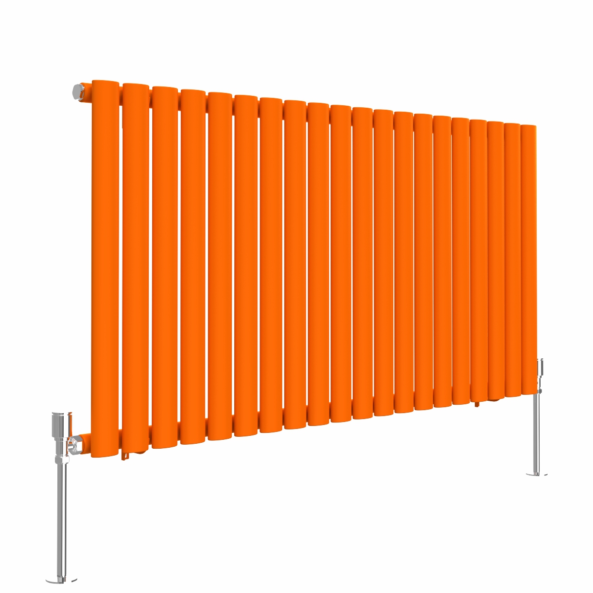 Norden 600 x 1181mm Bright Orange Single Oval Column Horizontal Designer Radiator
