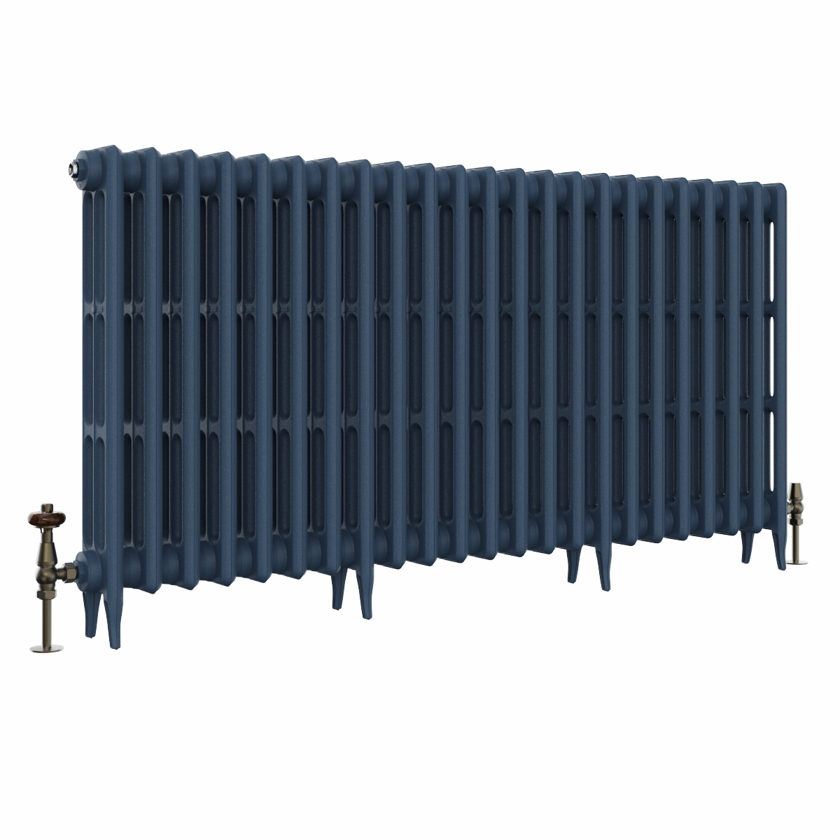 Classic  745 x 1460mm Farrow & Ball Hague Blue Triple Column Cast Iron Radiator - 23 Sections