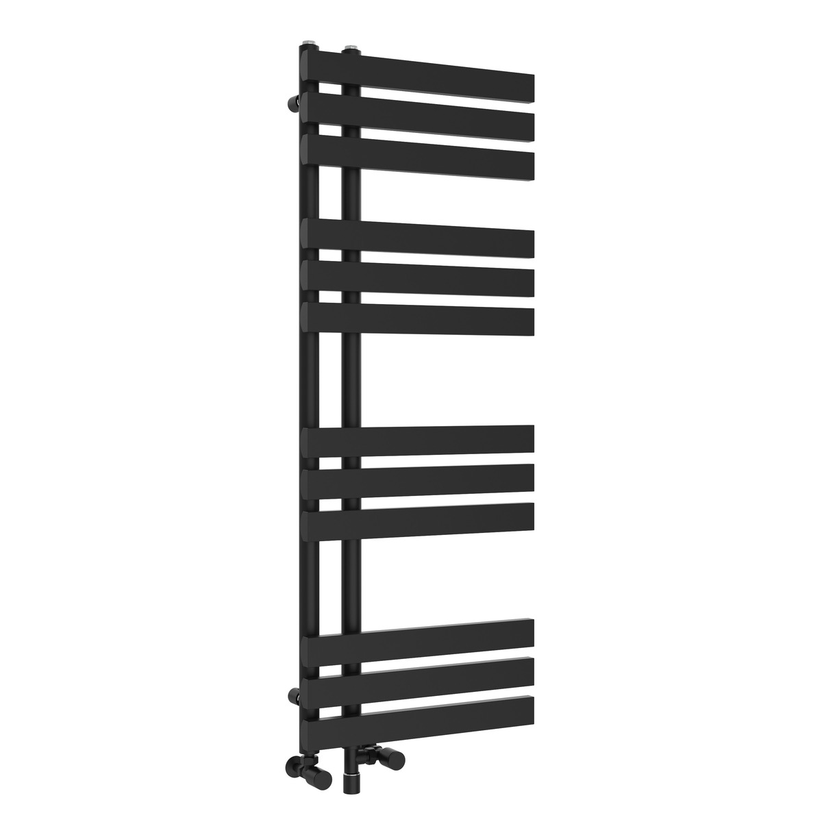 Koli 1200 x 450mm Dual Fuel Black Simple Electric Heated Towel Rail