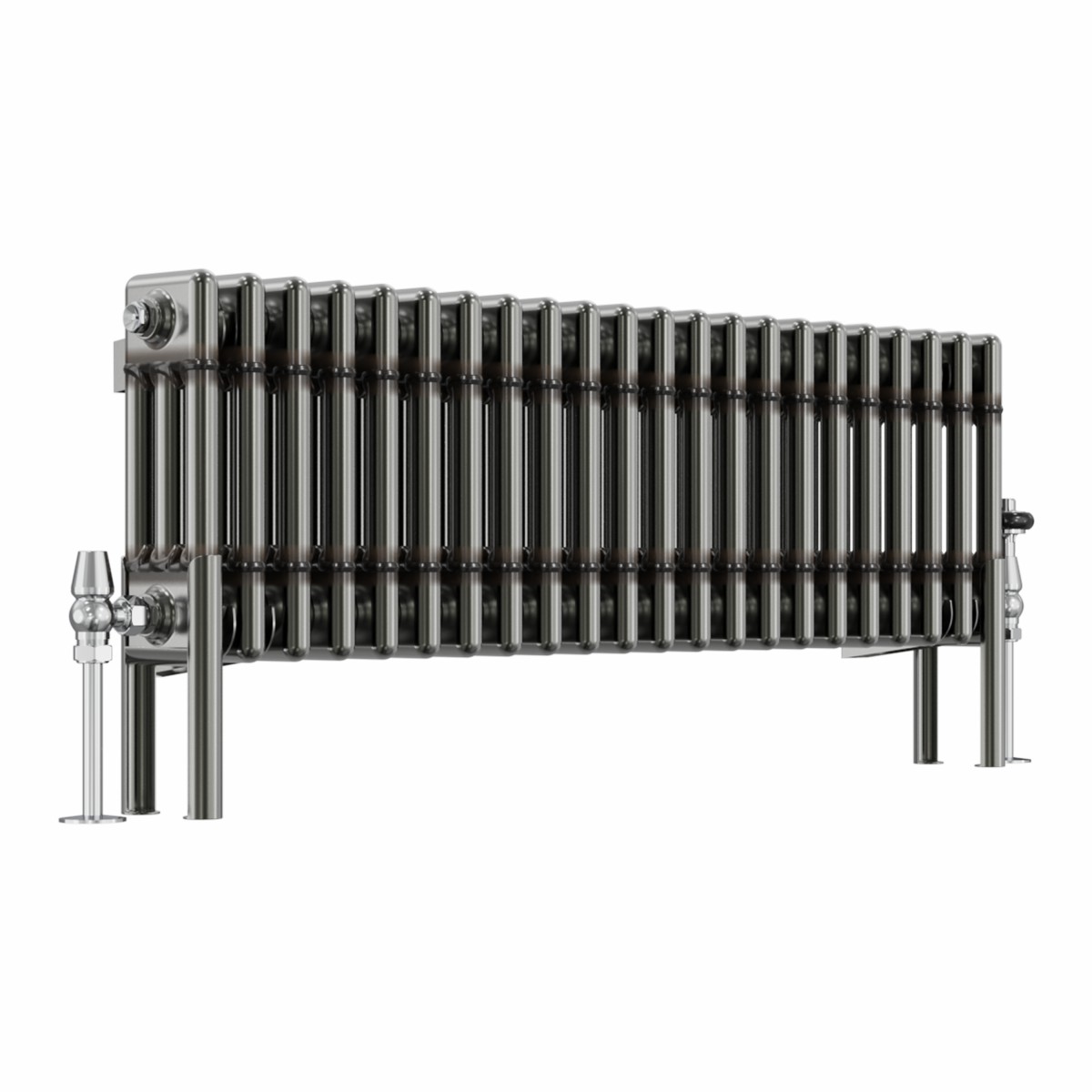 Bern 300 x 1010mm Raw Metal Triple Column Horizontal Traditional Radiator