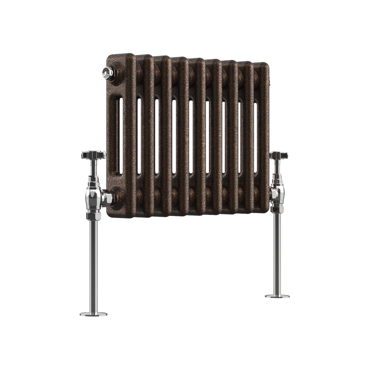 Bern 300 x 425mm Black Copper Double Column Horizontal Traditional Radiator