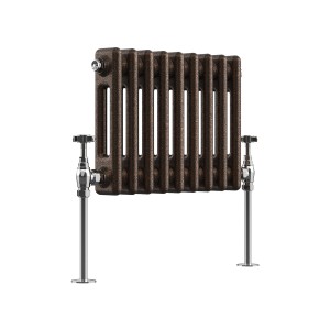 Bern 300 x 425mm Black Copper Double Column Horizontal Traditional Radiator