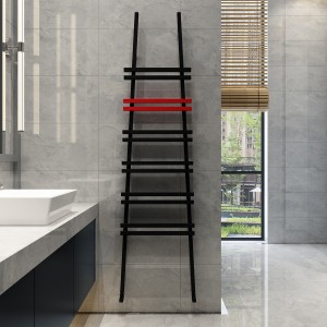 Carisa Jacobs W 2000 x 535mm Black/Red Designer Aluminium Towel Rail