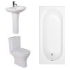 Fresh Curved Modern Bathroom Suite with Single Ended Bath - 1800 x 800mm