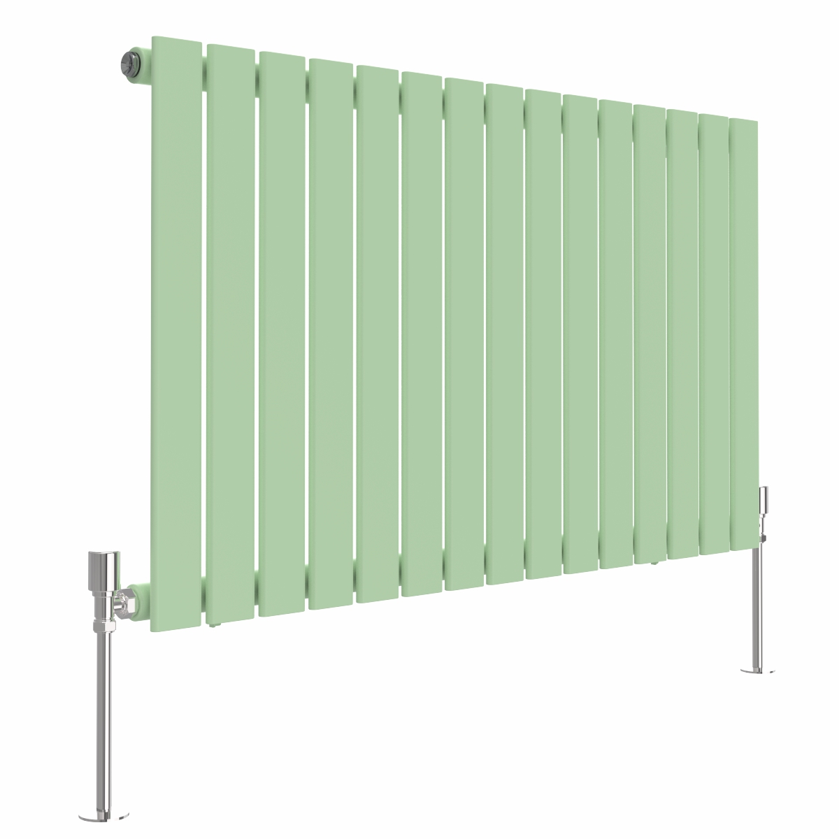 Karlstad 600 x 1022mm Pastel Green Single Flat Panel Horizontal Designer Radiator