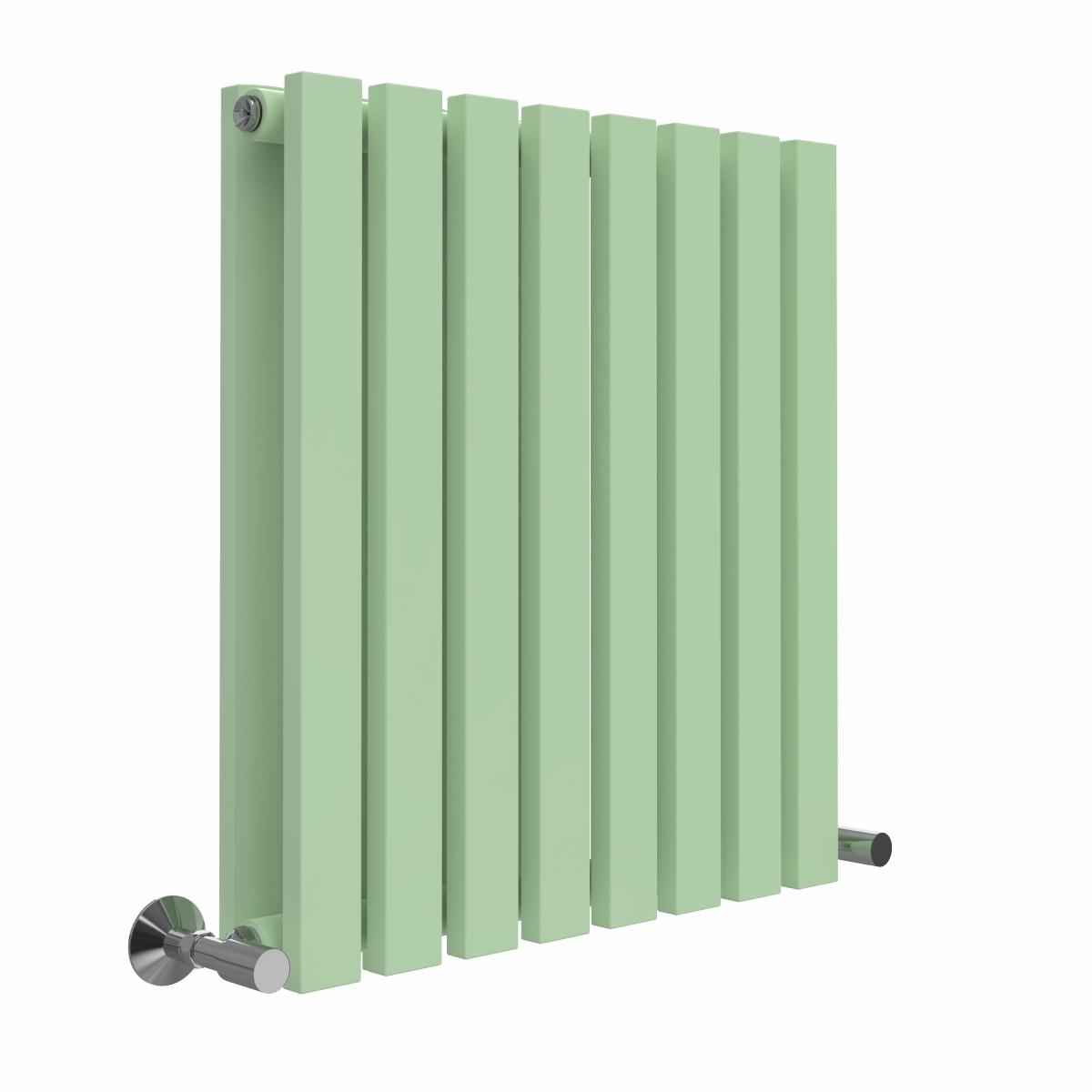 Lulea 600 x 550mm Pastel Green Double Flat Panel Horizontal Designer Radiator