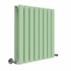 Lulea 600 x 550mm Pastel Green Double Flat Panel Horizontal Designer Radiator