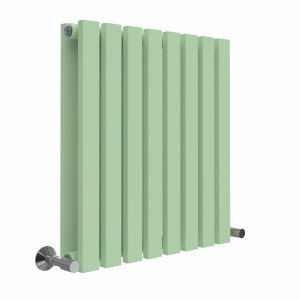 Lulea Pastel Green Flat Panel Horizontal Designer Radiator - Choice of Size