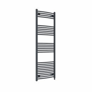 Fjord 1600 x 600mm Curved Anthracite Prefilled Electric Heated Towel Rail