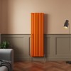 Norden 1600 x 473mm Bright Orange Double Oval Column Vertical Designer Radiator