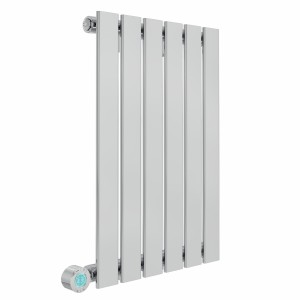 Karlstad 600 x 410mm Chrome Flat Panel Horizontal Wifi Electric Radiator - 400W