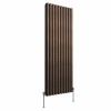 Norden 1600 x 591mm Black Copper Double Oval Column Vertical Designer Radiator