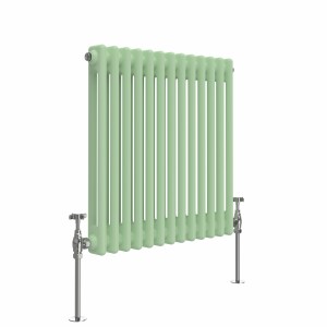 Bern 600 x 605mm Pastel Green Double Horizontal Column Radiator